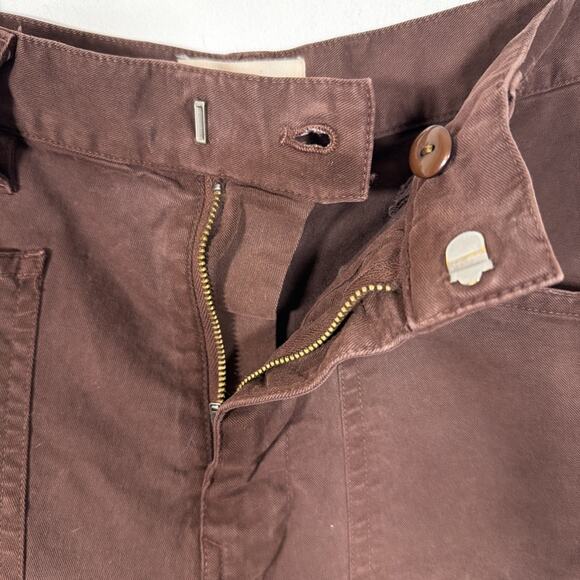 Niki Lotan Shon Pant Cotton Twill Tapered Stretch Brown 00 Barrel Leg Slouchy - Picture 7 of 11